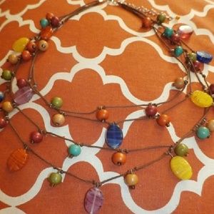 ON HOLD!Beautiful Fiesta Multicolor Layer Necklace